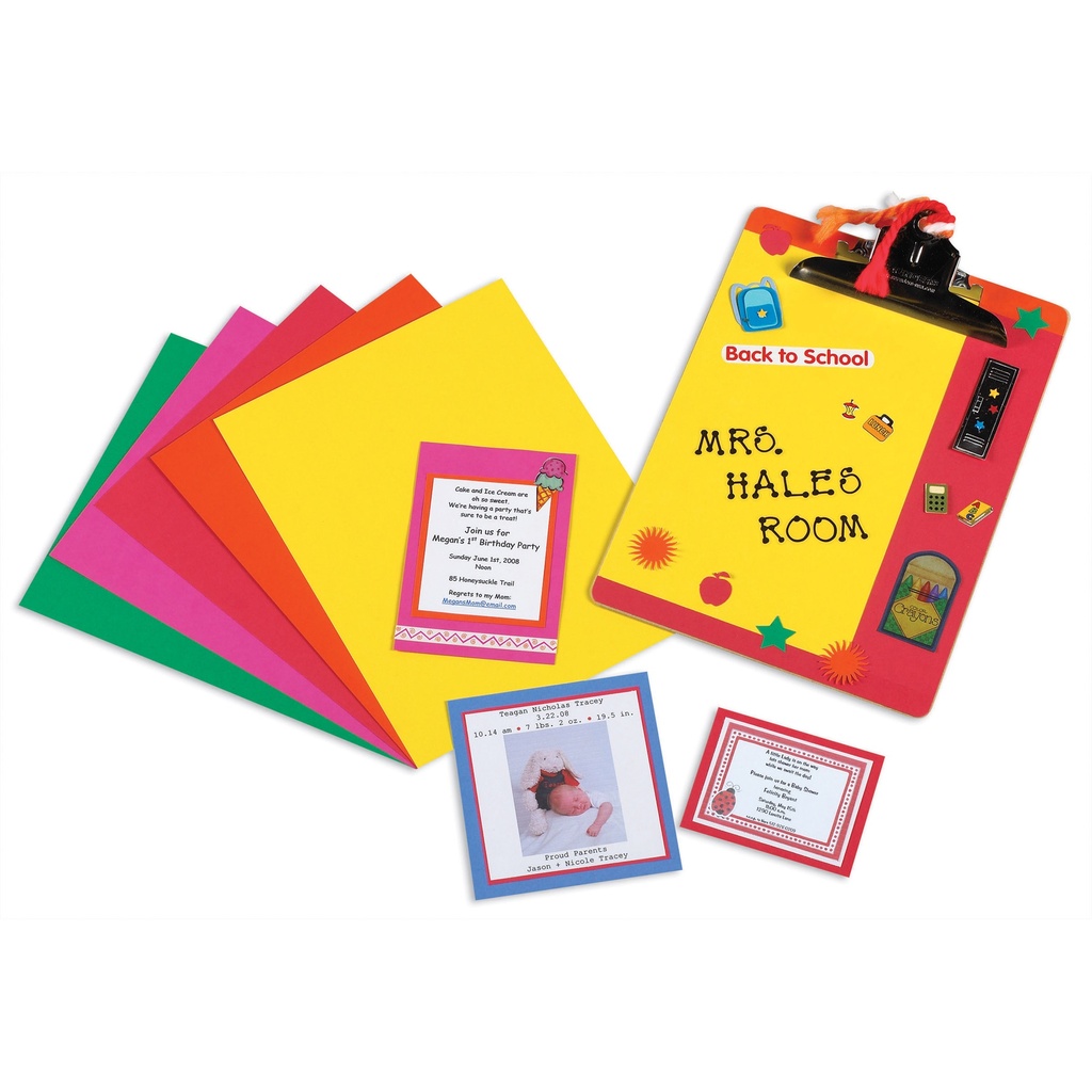 100ct 8.5x11 5 Bright Colors Array Card Stock