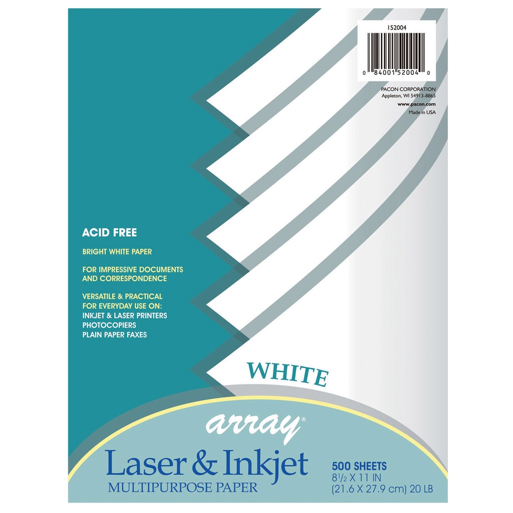 Multi-Purpose Paper, White, 8-1/2" x 11", 500 Sheets Per Pack, 2 Packs