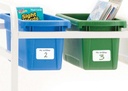 Book Browser Cart with 18 Small Tubs