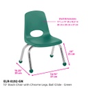 Green 10 inch Stacking Chair Each
