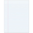 Filler Paper, White, 3-Hole Punched, Red Margin, 3/8" Ruled, 8" x 10.5", 200 Sheets Per Pack, 3 Packs