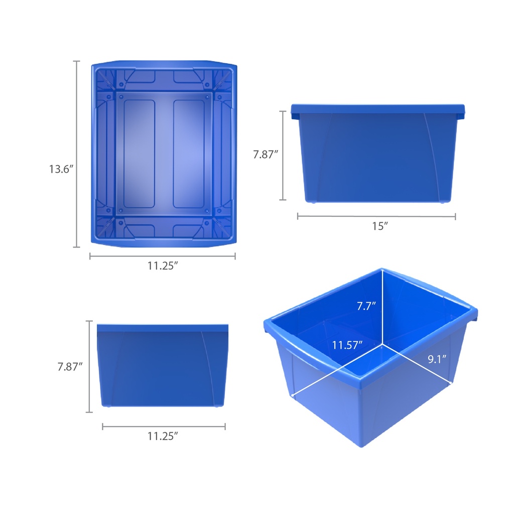 Small Classroom Storage Bin Blue Each