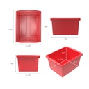 Small Classroom Storage Bin Red Each