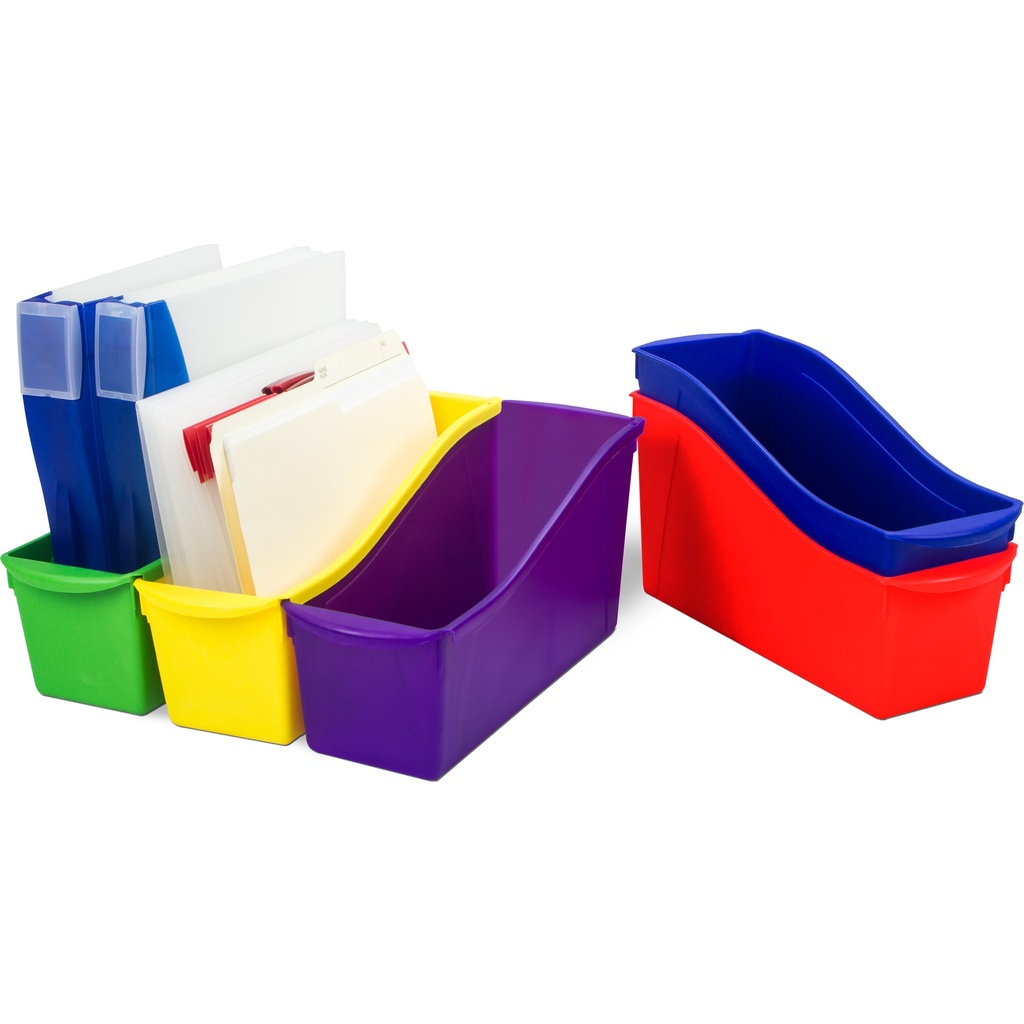 Large Book Bin Assorted Color Set of 6