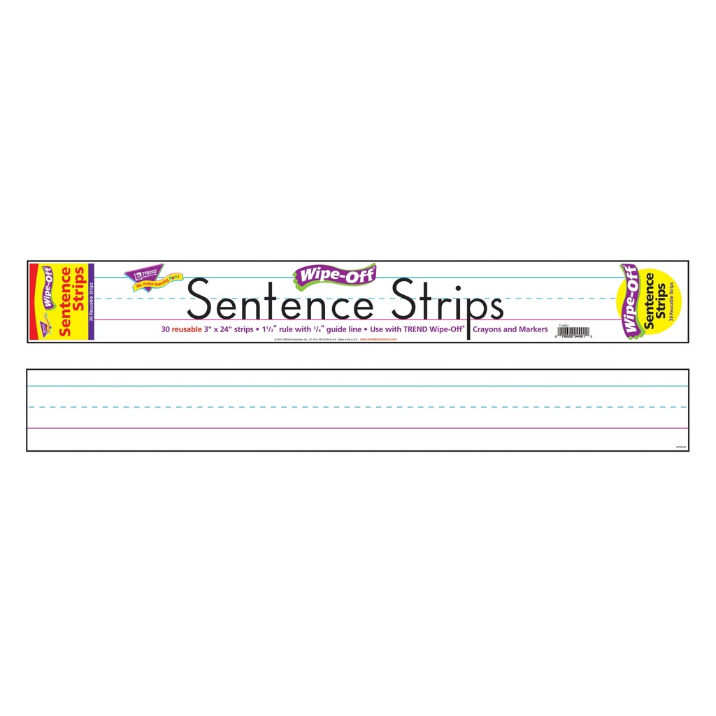 30ct White Sentence Strips