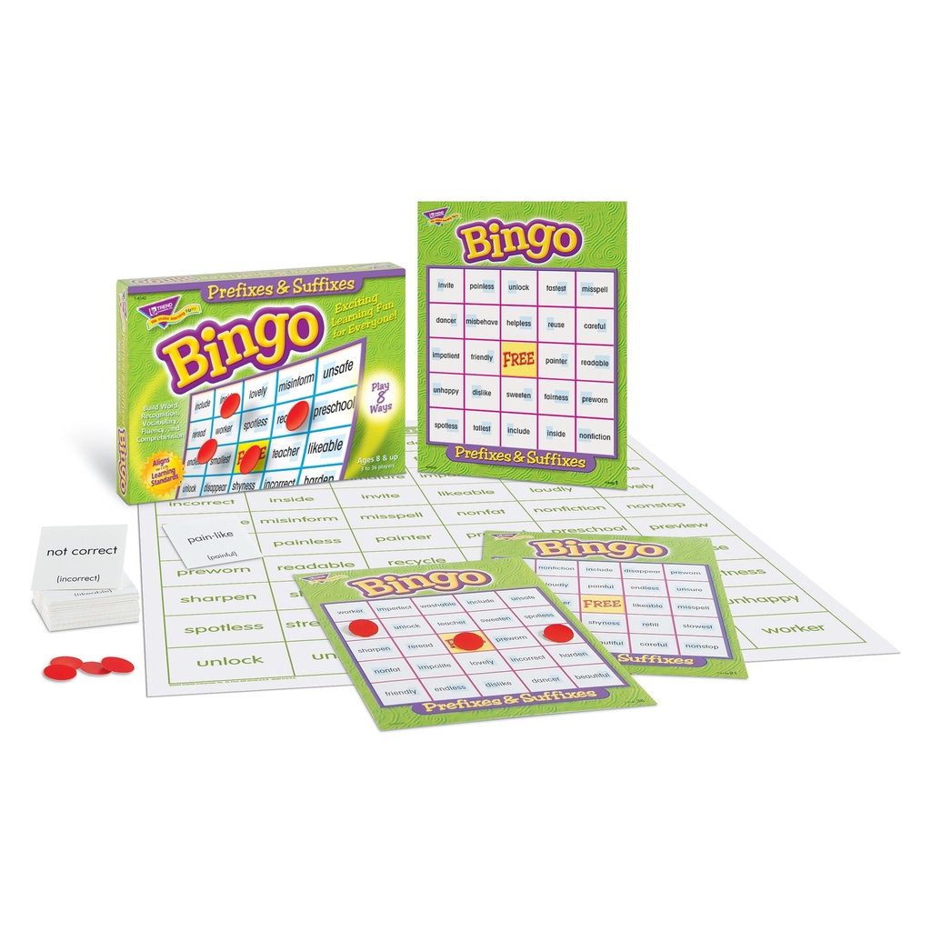 Prefixes and Suffixes Bingo