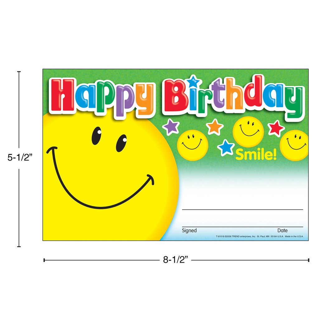 Happy Birthday Smile Recognition Awards