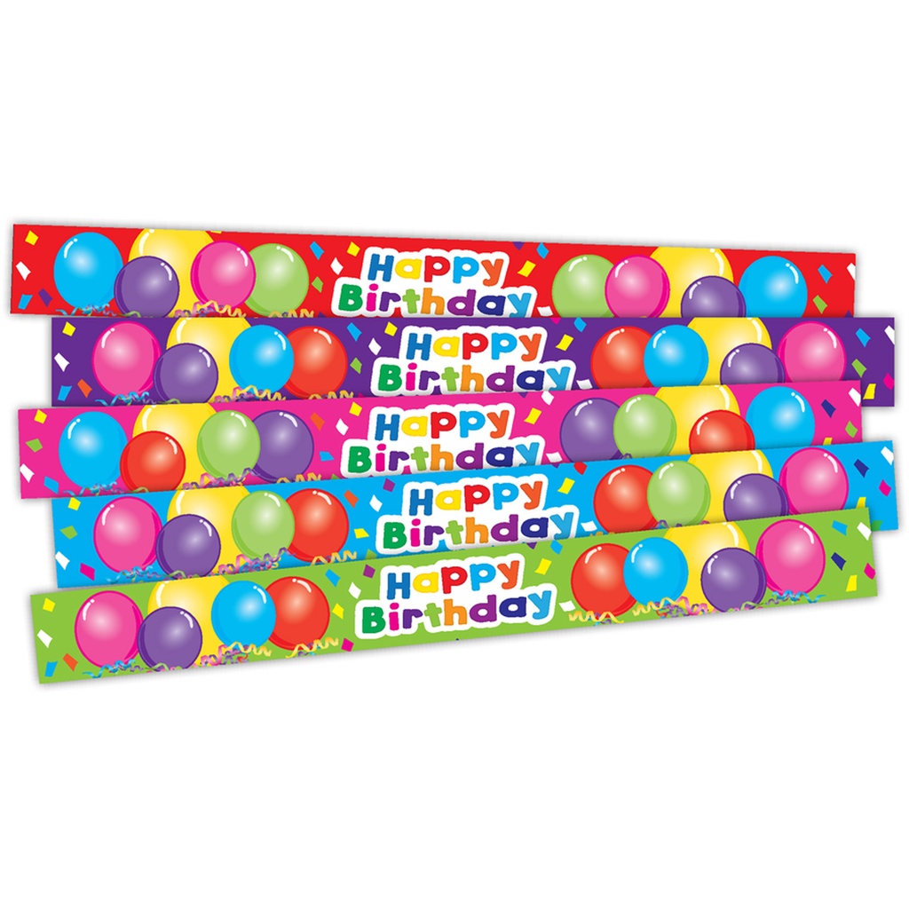 10ct Happy Birthday Balloons Slap Bracelets