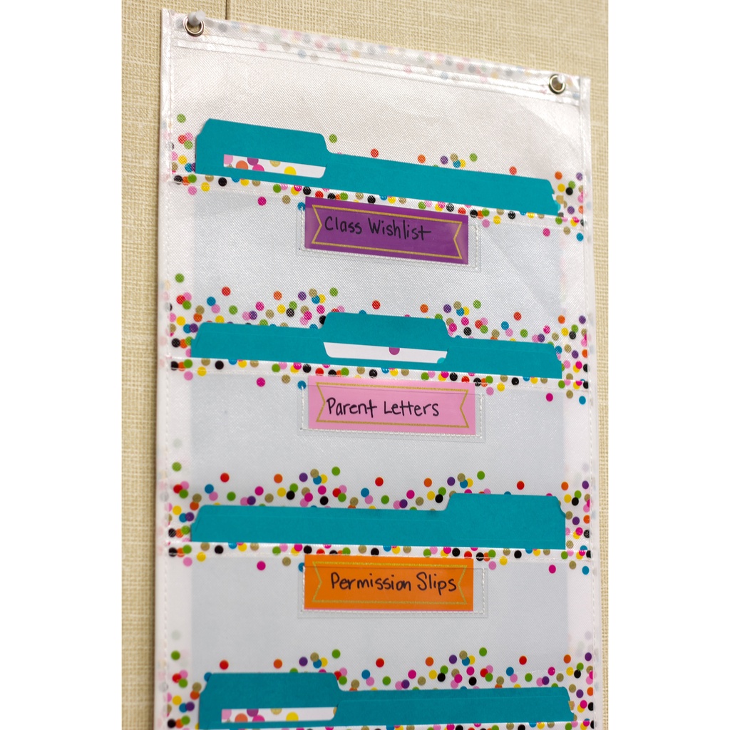 Confetti 10 Pocket File Storage Pocket Chart