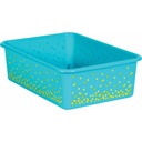 Teal Confetti Large Plastic Storage Bin, Pack of 3