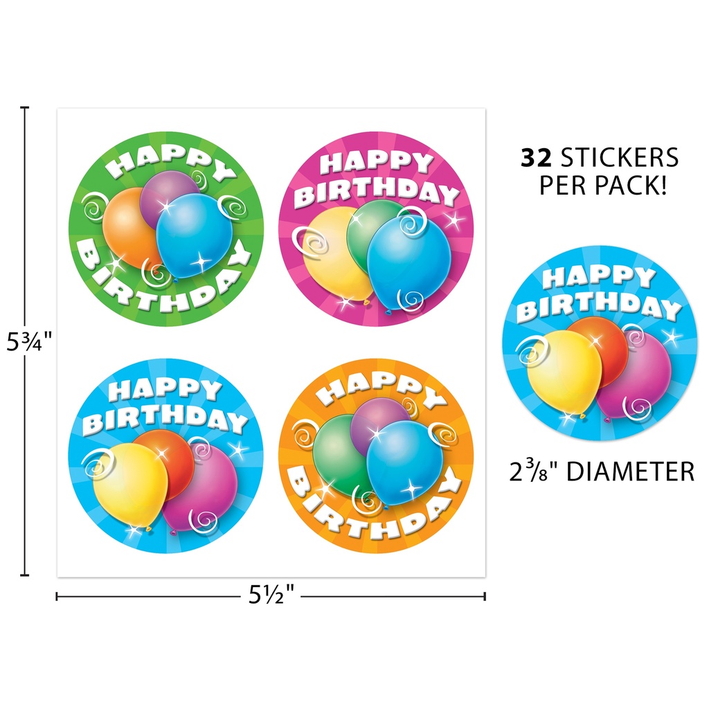 32ct Birthday Wear Em Badges