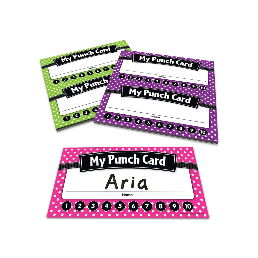 60ct Polka Dot Punch Cards