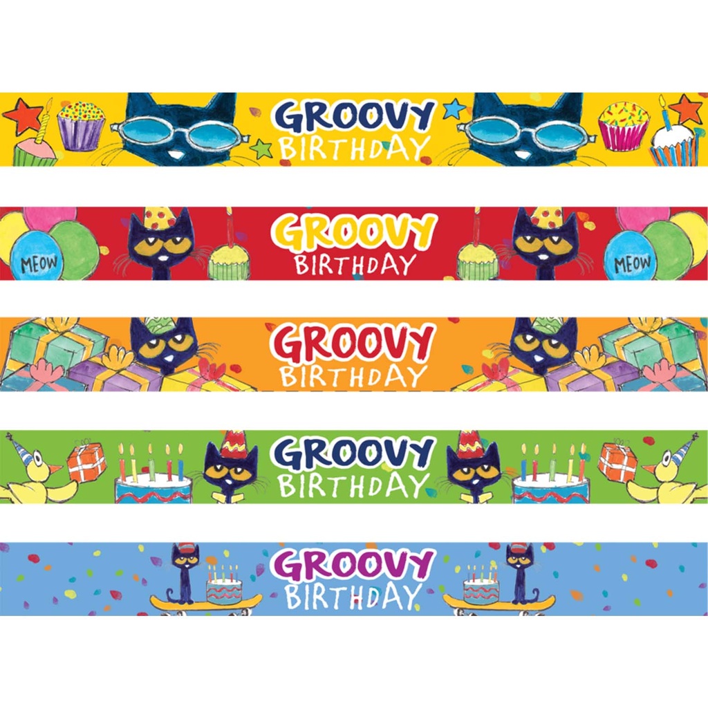 10ct Pete The Cat Groovy Birthday Slap Bracelets