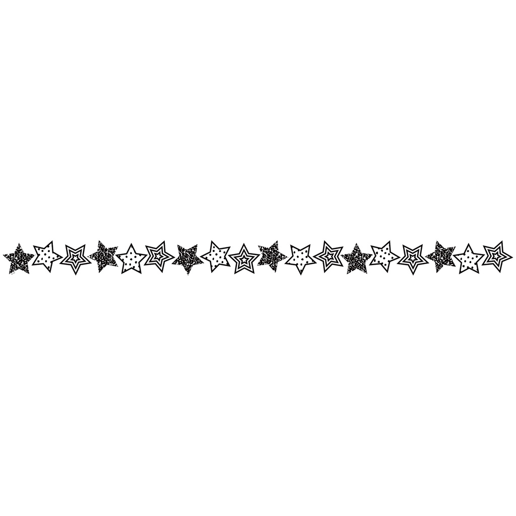 35' Black and White Stars Die-Cut Border Trim