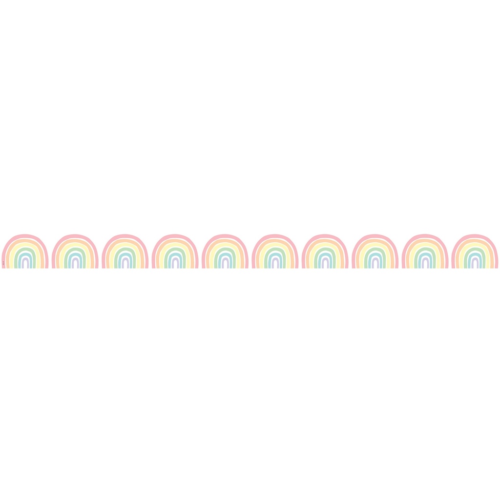 35' Pastel Pop Rainbows Die-Cut Border Trim