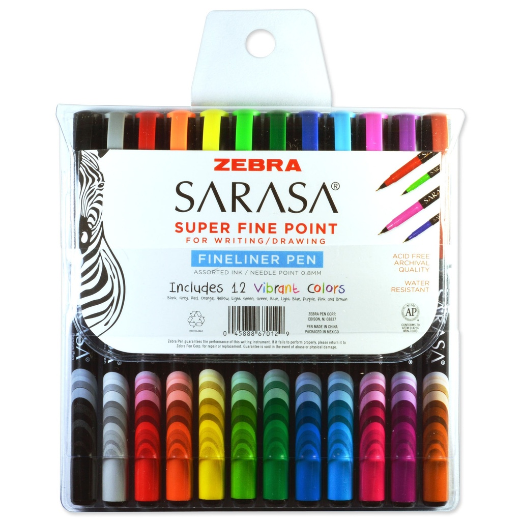12ct Assorted Sarasa® Fineliner Pens