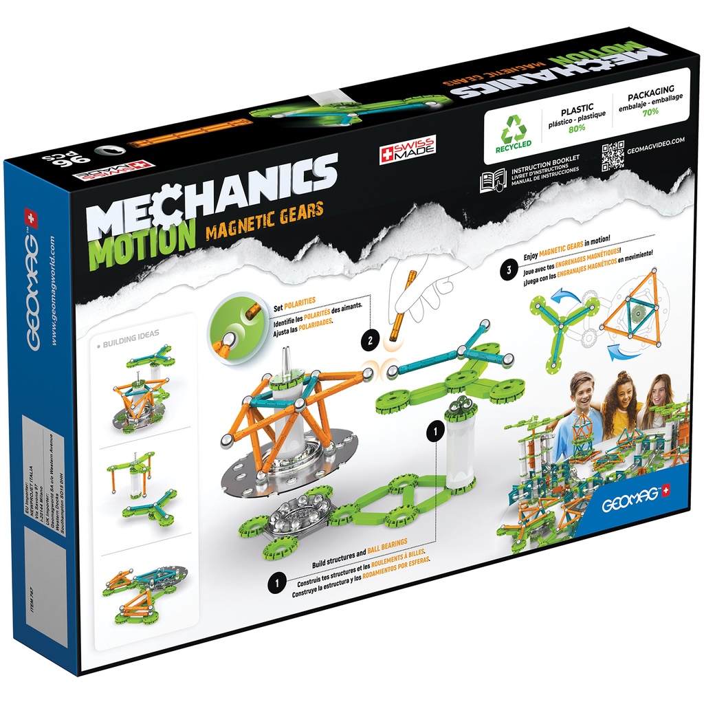 Mechanics Magnetic Gears Recycled 96 Pieces