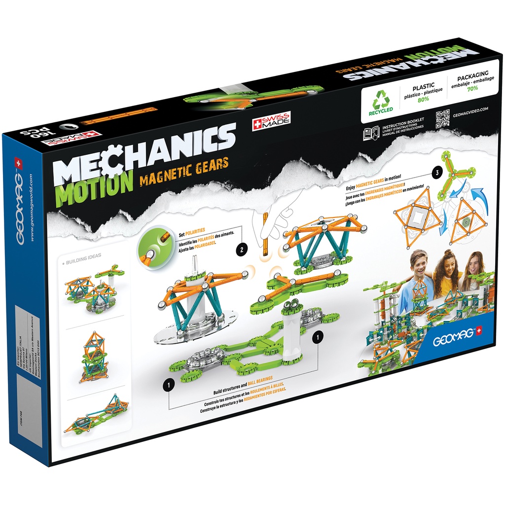 Mechanics Magnetic Gears Recycled 160 Pieces