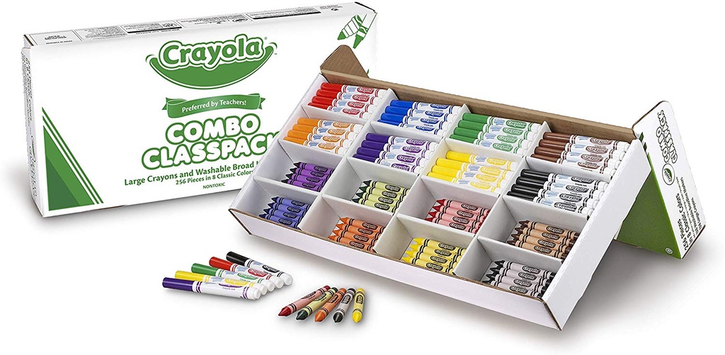 Crayola 256ct Large Size Crayons and Ultraclean Markers Classpack