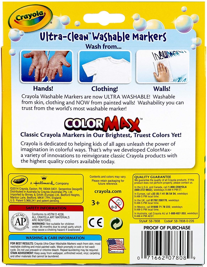 Crayola Ultra-Clean Washable Markers ColorMax 8ct