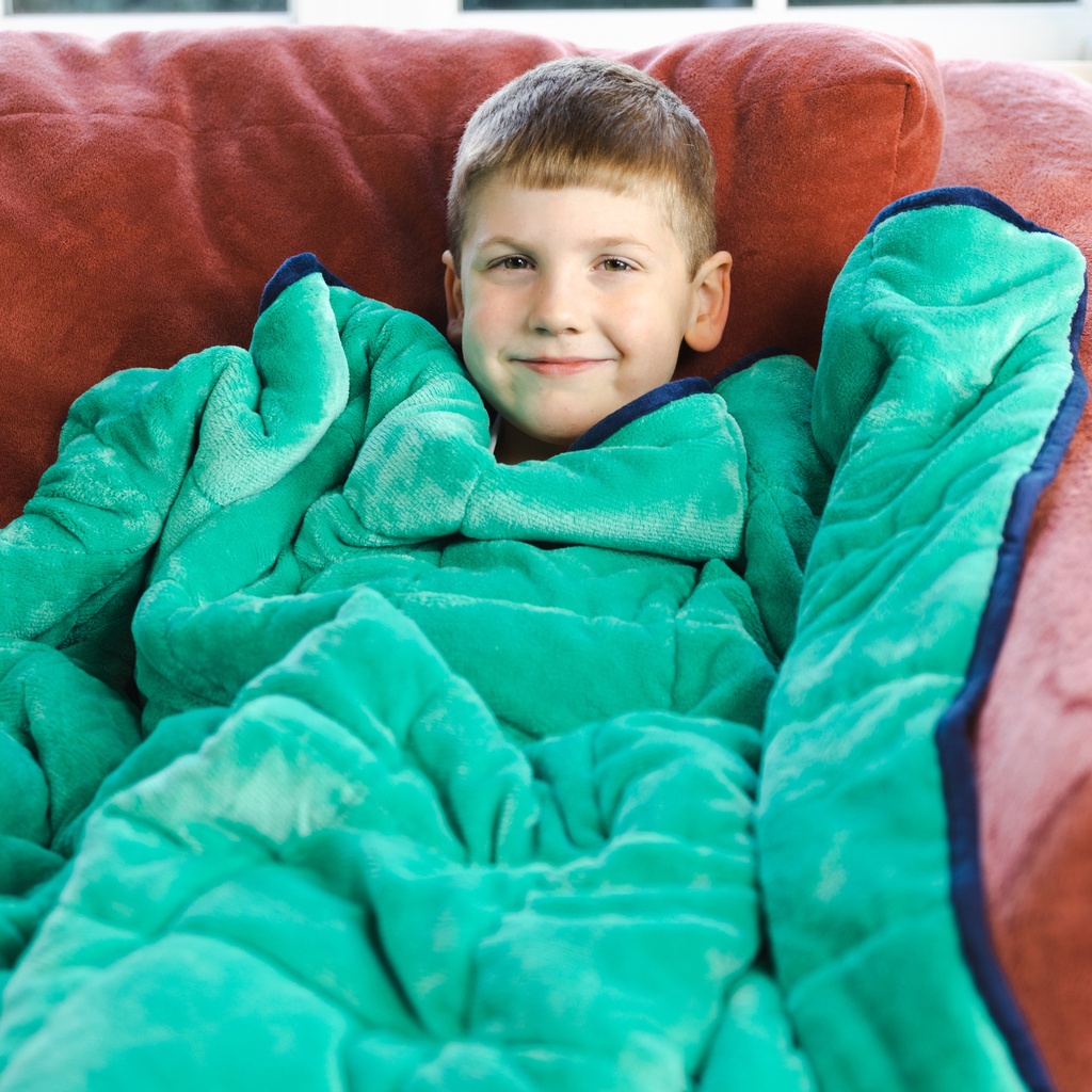 56" x 36" Soft Fleece Weighted 7lb Small Sensory Blanket for Kids 