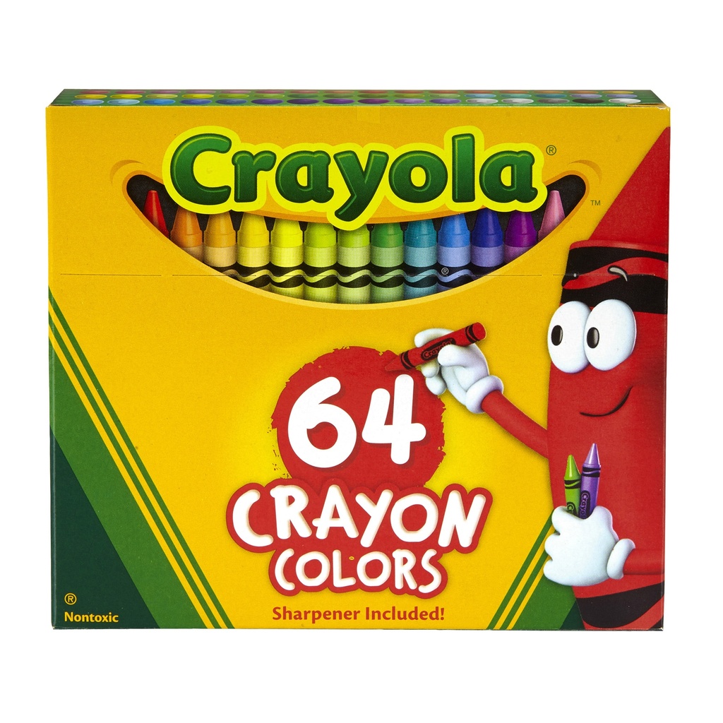 64 Regular Size Crayons 3ct