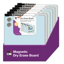 Magnetic Unframed 11.5" x 11.5" Dry Erase Board w/Markers & Magnets Pack of 6