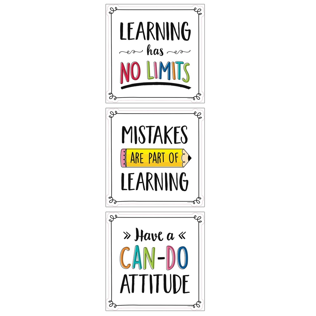 Positive Mindset 10" Designer Cut-Outs, Pack of 12