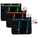Expanding 3 Pocket Pencil Assorted Colors Pouches Pack of 24