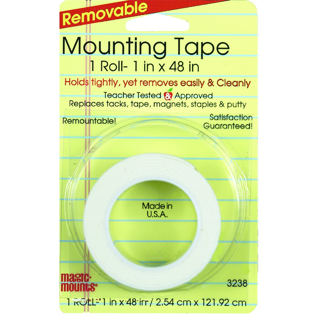 1" x 48" Removable Magic Mounting Tape 6 Rolls