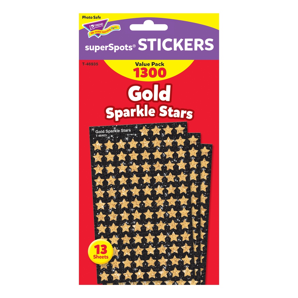 Gold Sparkle Stars superShapes Value Pack