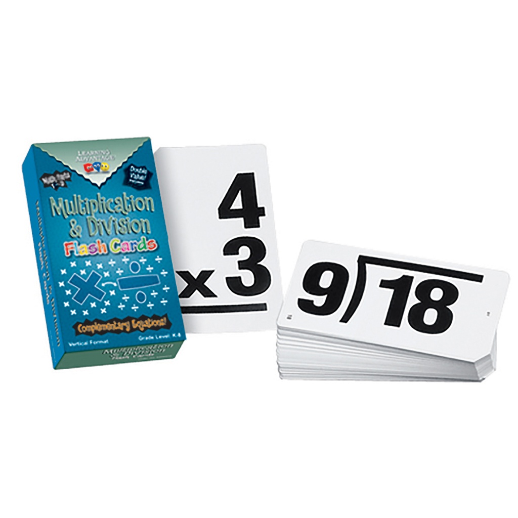 Multiplication & Division Double-Value Vertical Flash Cards 