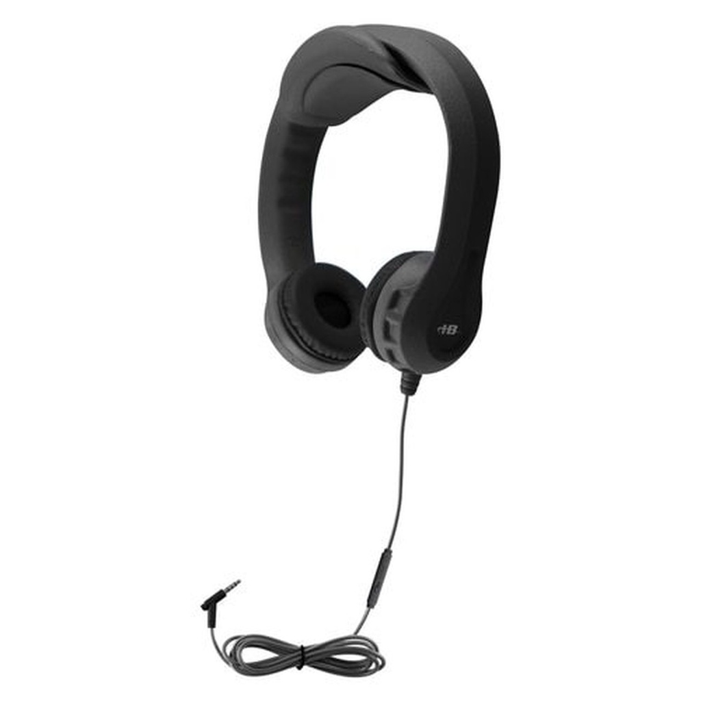 Flex-PhonesXL™ Indestructible Headphones for Teens Black with Mic