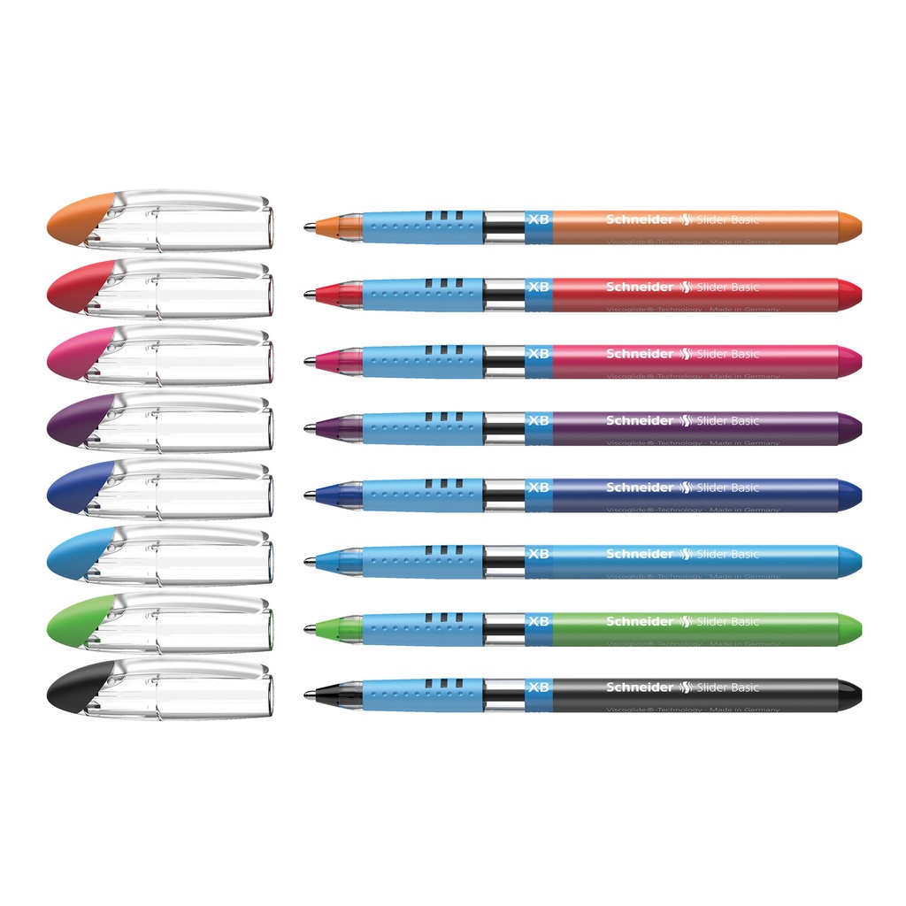 Assorted  Slider Basic XB Ballpoint Pens in 8 Colors