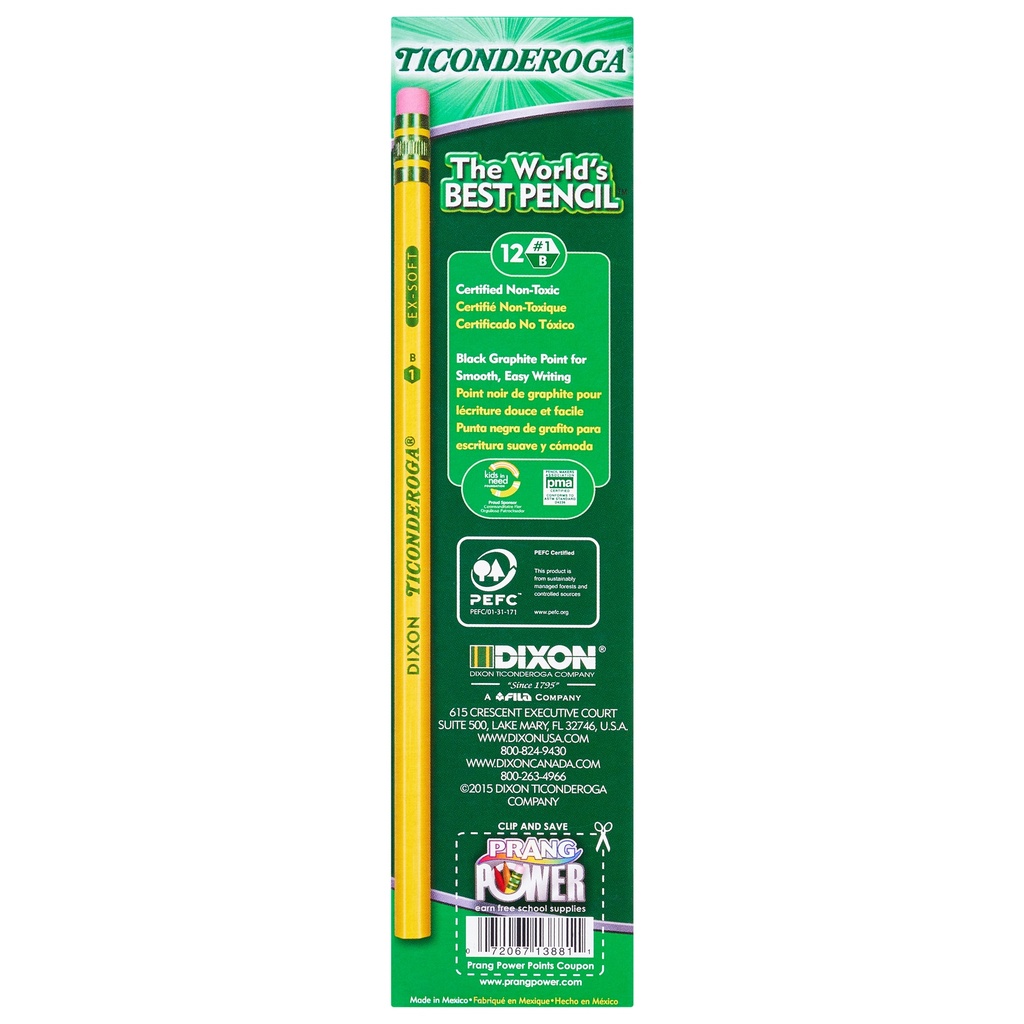 Original Ticonderoga® No. 1 Extra Soft Yellow Unsharpened Pencils 36ct