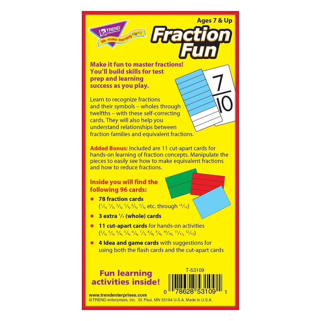 Fraction Fun Skill Drill Flash Cards