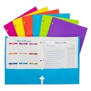 Assorted 2-Pocket Laminated Paper Folders with 3-Hole Punch 18ct