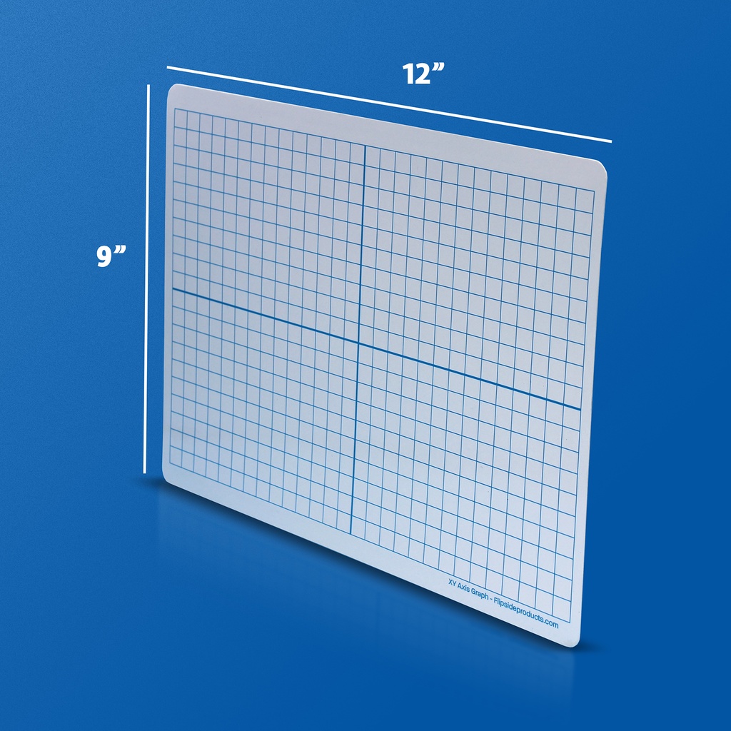 Two-Sided XY Axis/Plain 9" x 12" Magnetic Dry Erase Learning Mas Pack of 12