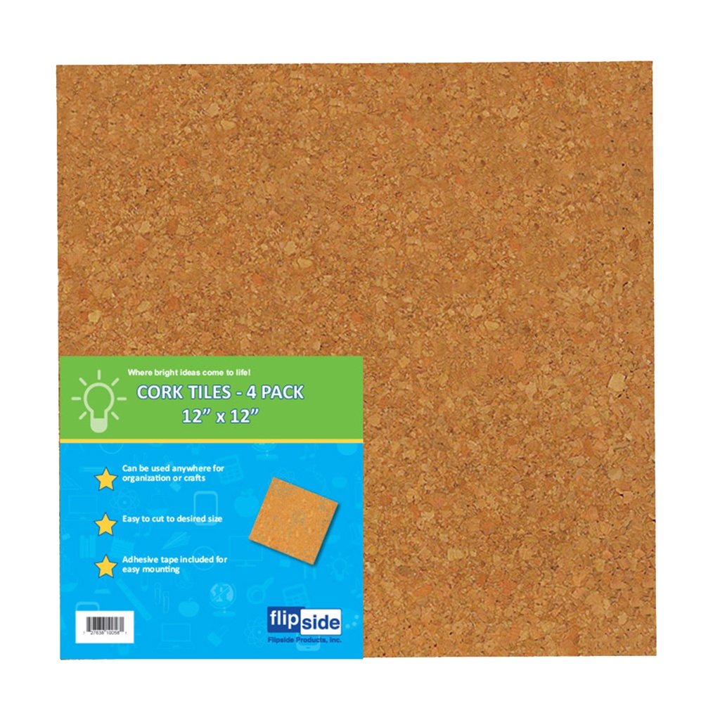 12" x 12" Natural Cork Tiles 8ct