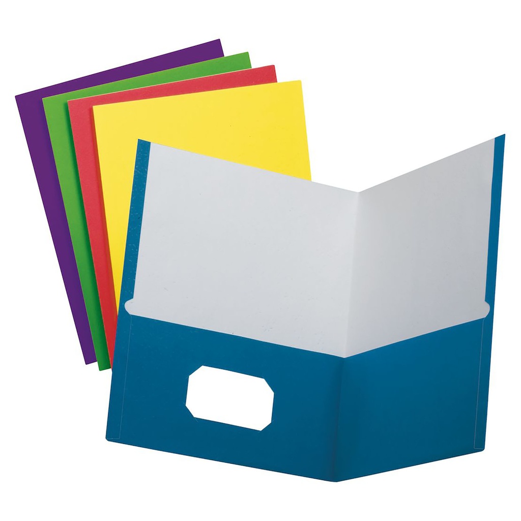 Assorted 2-Pocket Paper Portfolio Pack of 100