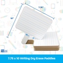 Two-sided Lined/Blank 7.75" x 10" Rectangular Dry Erase Writing Paddles Pack of 6