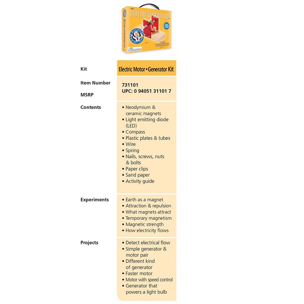 Electric Motor/Generator Kit