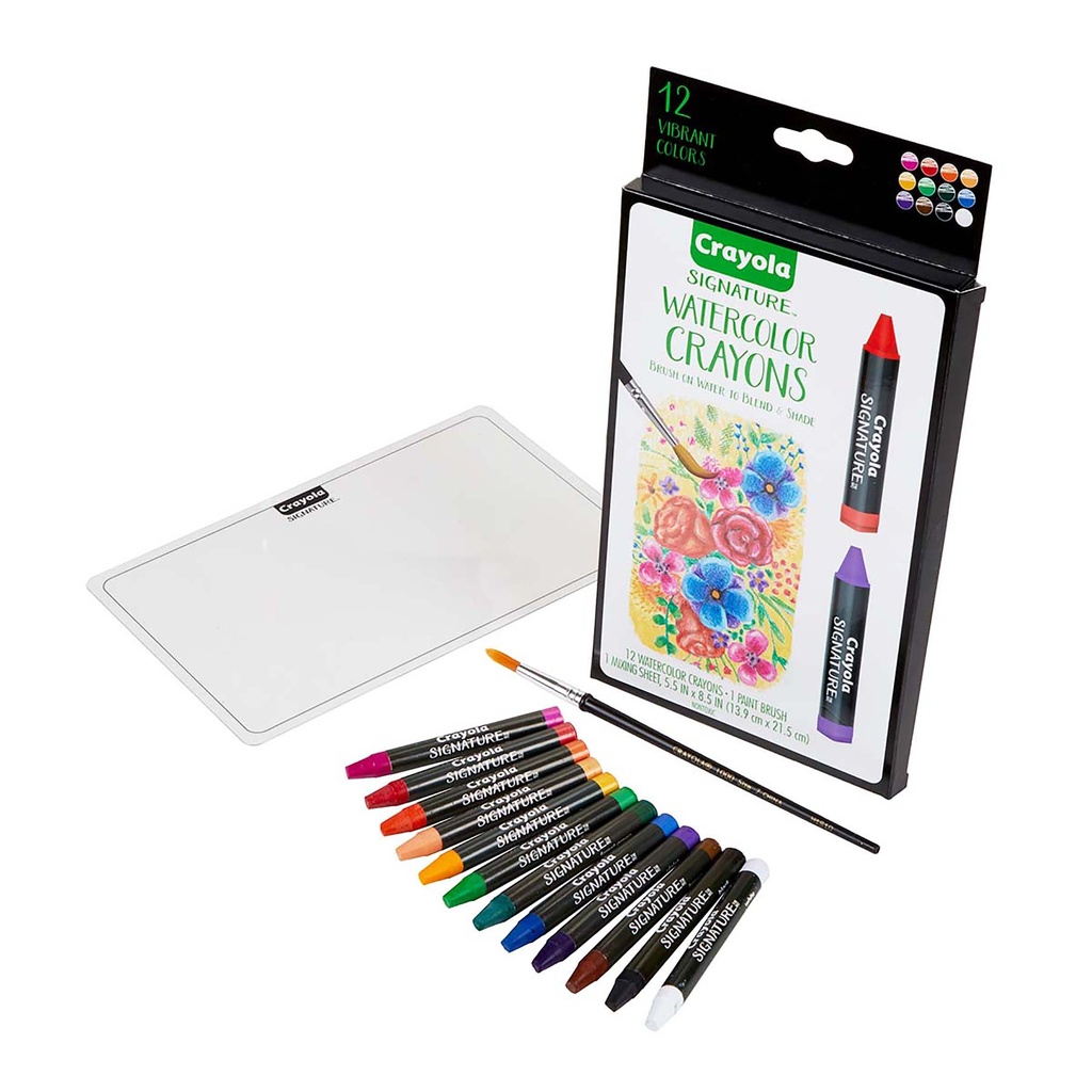 12 Color Signature Watercolor Crayons 2ct