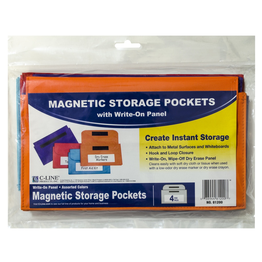 Magnetic Storage Pockets 4ct