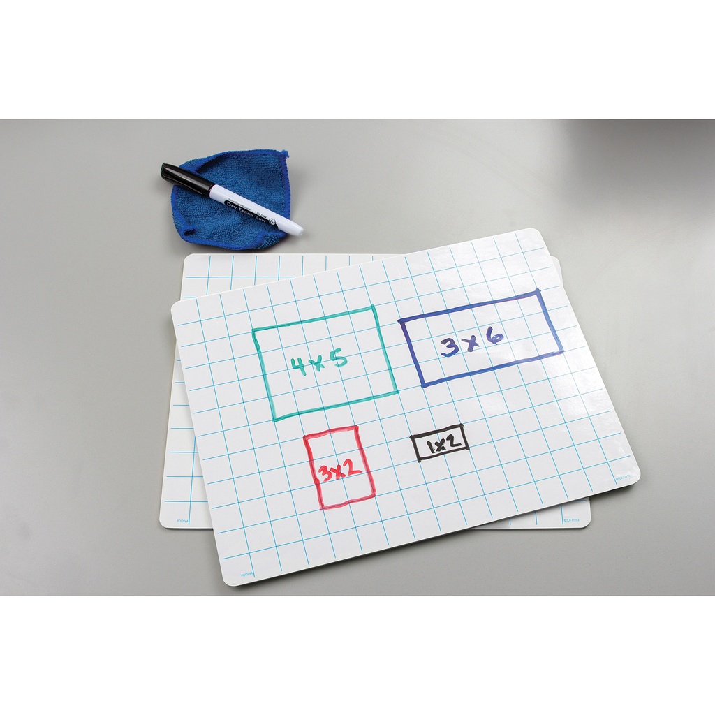 Double-Sided Math Grid Dry Erase Boards Pack of 10