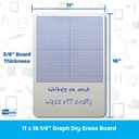 11" x 16" 0.25" Graph Dry Erase Boards Pack of 3