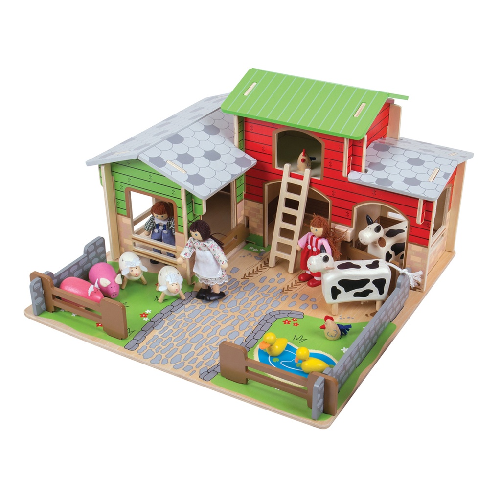 Wooden Farm Animals Set of 10