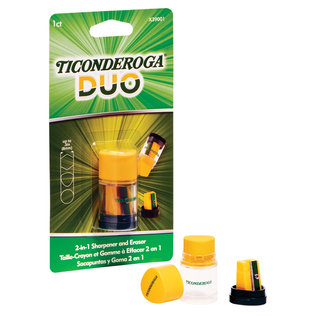 Green and Yellow DUO Sharpener/Eraser 12ct