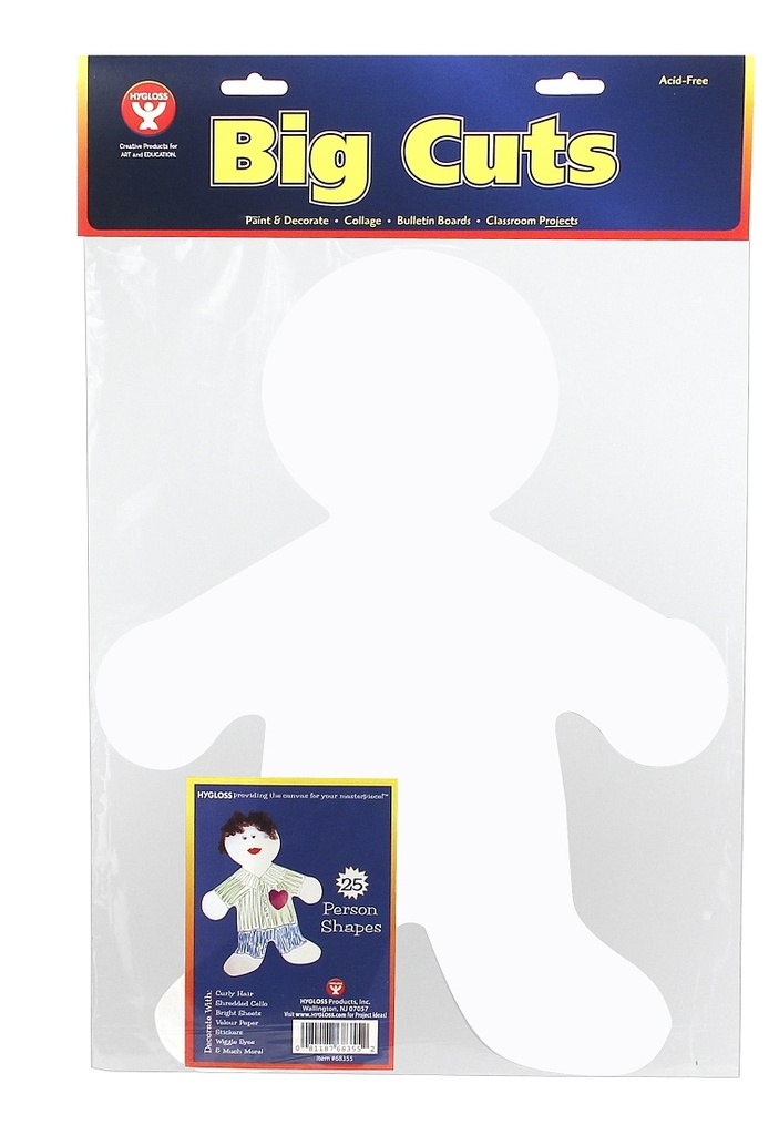 25ct White Big Kids Cut Outs