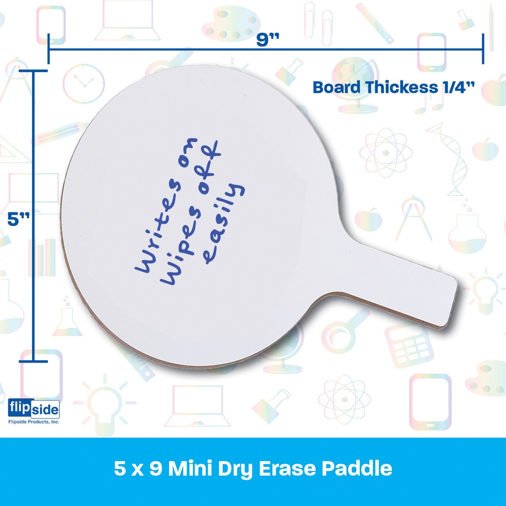 Mini 5" x 9" Dry Erase Answer Paddles Class Pack of 12